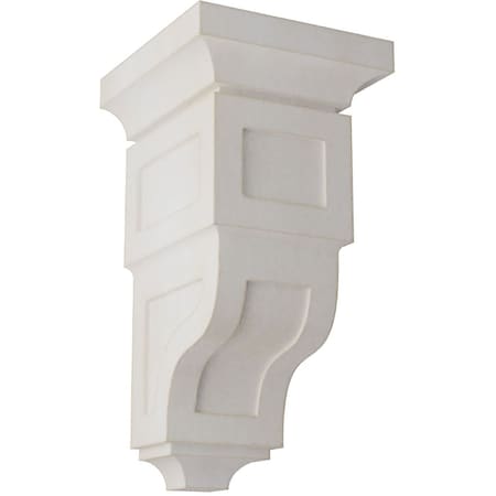 Ekena Millwork 7"W x 7 3/4"D x 14"H Jumbo Reyes Wood Vintage Decor Corbel, Chalk Dust White CORWD07X07X14RYWH